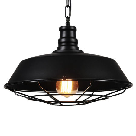 Czarna lampa wisząca loft ARIGIO industrialna metalowa, druciana kratka