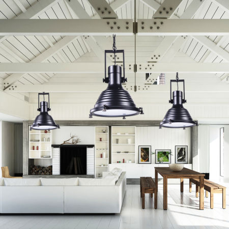 Lampa wisząca loft BOTTI czarna industrialna