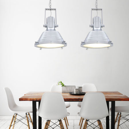 Lampa wisząca loft industrialna BOTTI srebrna