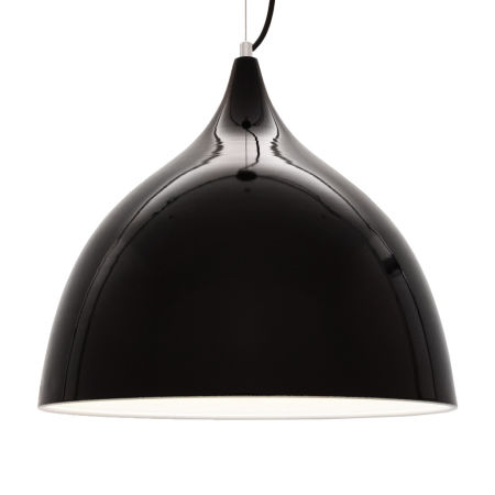 Nowoczesna czarna lampa wisząca VITTORIO metalowa z połyskiem