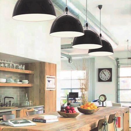 Nowoczesna czarna lampa wisząca VITTORIO metalowa z połyskiem