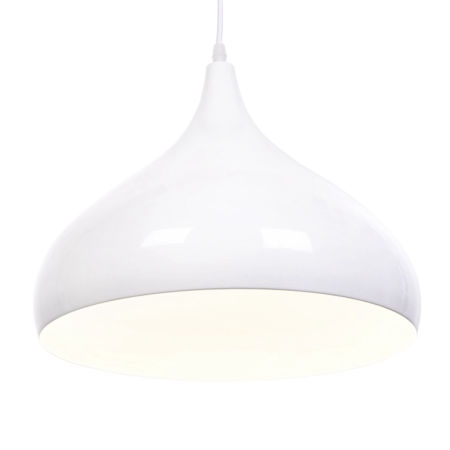 Skandynawska lampa wisząca biała FOLINA nowoczesna, metalowa