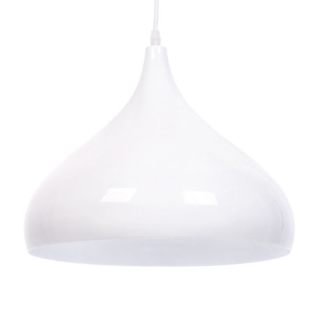 Skandynawska lampa wisząca biała FOLINA nowoczesna, metalowa