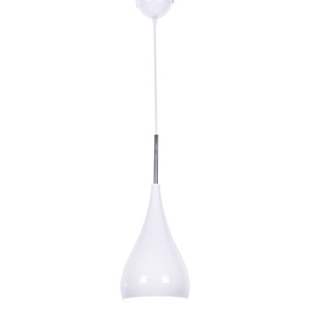 Nowoczesna metalowa lampa wisząca SIMPLE w kolorze białym z połyskiem