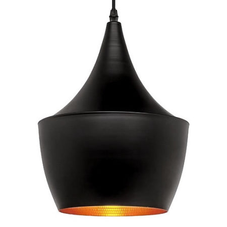 Loftowa lampa wisząca czarna, złota FOGGI 12B okrągła, zwis