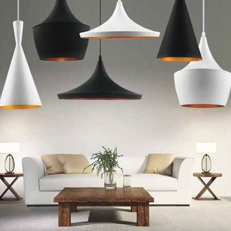 Elegancka designerska lampa wisząca FOGGI 12C biała, złota, loftowa