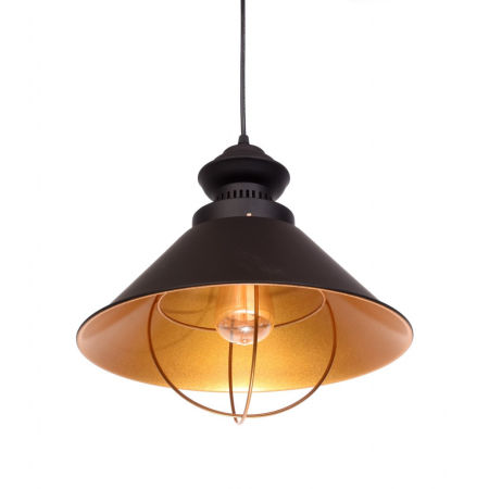 Czarna lampa do loftu KUGAR industrialna wisząca metalowa, klosz stożkowy