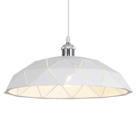 Metalowa biała lampa wisząca GROSETTO W1 w skandynawskim stylu, designerski klosz