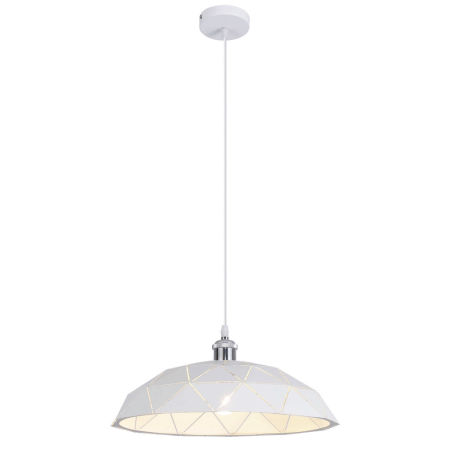 Metalowa biała lampa wisząca GROSETTO W1 w skandynawskim stylu, designerski klosz