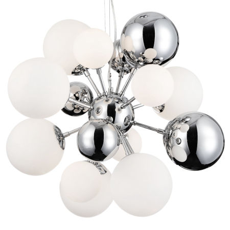 Żyrandol GALAKSIDA W10 kule biały chrom nowoczesny