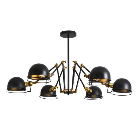 Metalowa czarna lampa wisząca VALMONTI W6 półokrągła kopuła loft