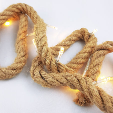 Sznur lina marynarska lampki LED, 20 punktów świetlnych