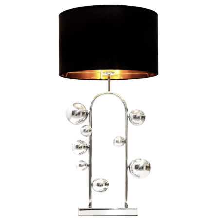 Nowoczesna lampa na biurko, szafkę nocną SELARI czarno-chromowana