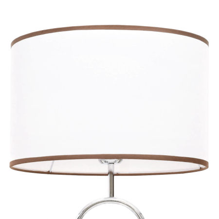 Lampa biało-chromowana w stylu glamour SELARI do gabinetu, do sypialni