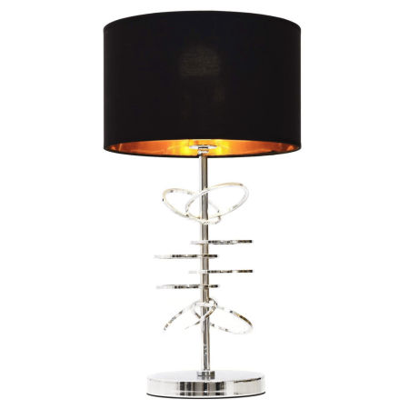 Modna, czarno-chromowana lampka biurowa MILARI w stylu glamour do czytania