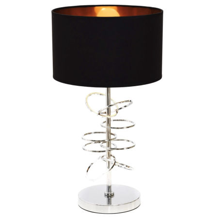 Modna, czarno-chromowana lampka biurowa MILARI w stylu glamour do czytania