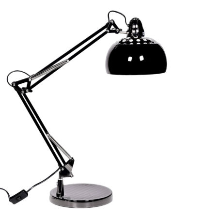 Nowoczesna lampka biurkowa grafitowa/czarna stojąca RIGORRIA modny design metalowa