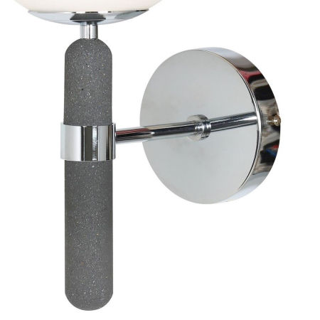 Chromowana lampa ścienna, kinkiet GRANINO D20, nowoczesny design, betonowy uchwyt