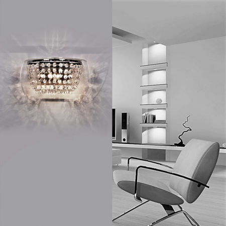 Kinkiet nowoczesny DISPOSA przezroczysty lampa ścienna z kryształkami