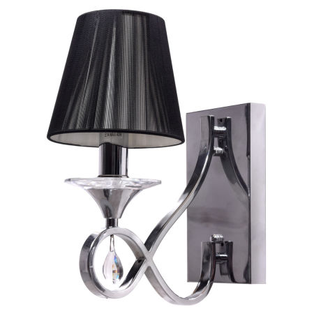 Kinkiet czarny abażur z kryształkami NEGRIO W1 pojedynczy