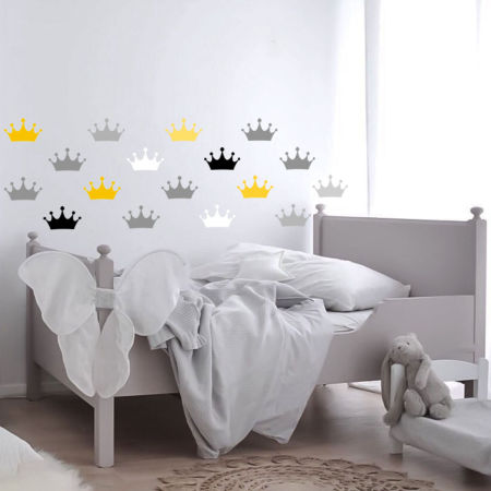 Naklejki KORONY samoprzylepne, modne, dekoracyjne (różne kolory)