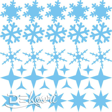 Naklejki ŚNIEŻYNKI, PŁATKI ŚNIEGU na ścianę, meble, szyby, okna (różne kolory)