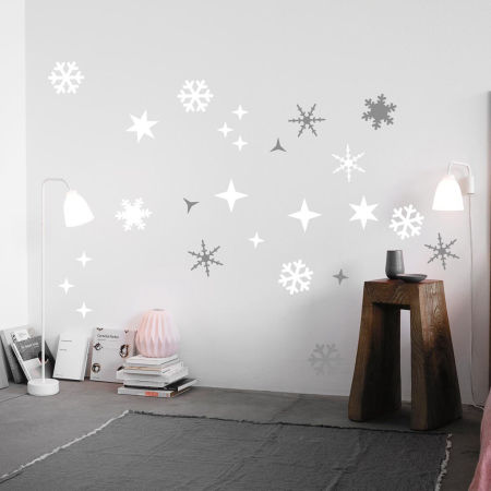 Naklejki ŚNIEŻYNKI, PŁATKI ŚNIEGU na ścianę, meble, szyby, okna (różne kolory)