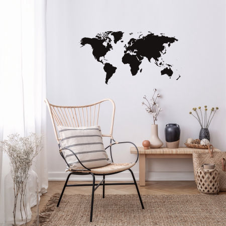 Naklejka na ścianę MAPA ŚWIATA dekoracyjna