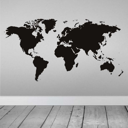 Naklejka na ścianę MAPA ŚWIATA dekoracyjna