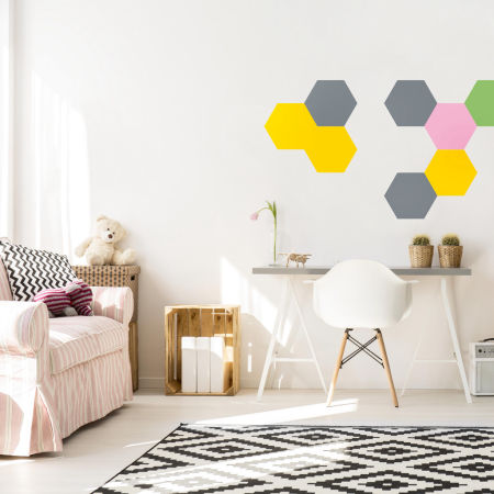 Naklejki plastry miodu, heksagony, na szybę, ścianę, meble, samoprzylepne, różne kolory