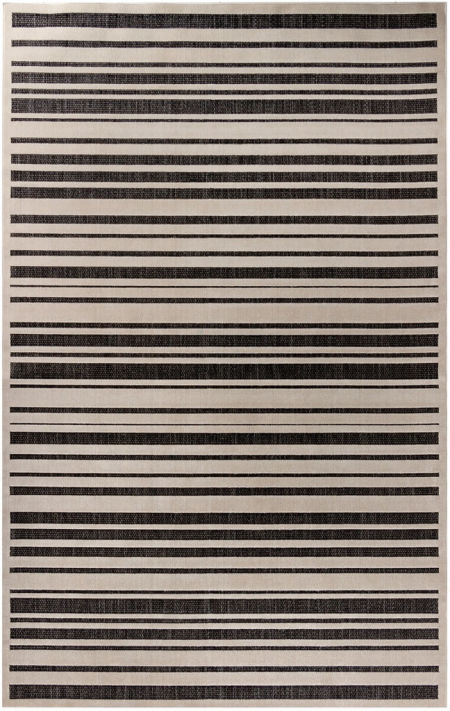 Dywan w stylu rustykalnym do biura, salonu w paski beżowe i szare Lines