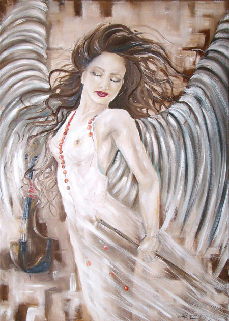 Obraz olejny Anioł, akt kobiecy 50x70 cm