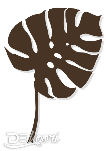 Plakat na ścianę liść MONSTERA 2 brązowy