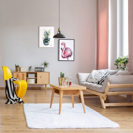 Artystyczny plakat akwarela FLAMING różowo-czerwony motyw zwierzęcy