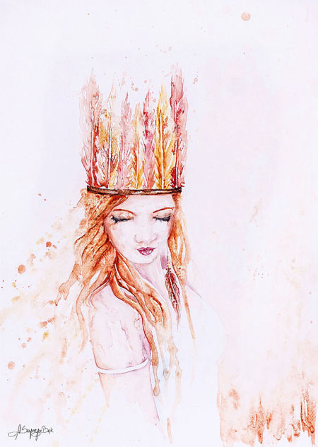 Plakat na ścianę Indianka ABHILASHA - PRAGNIENIE, artystyczny, akwarela