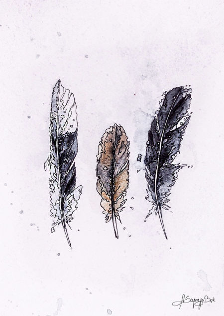 Plakat na ścianę INDIAŃSKIE PIÓRA, artystyczny, akwarela