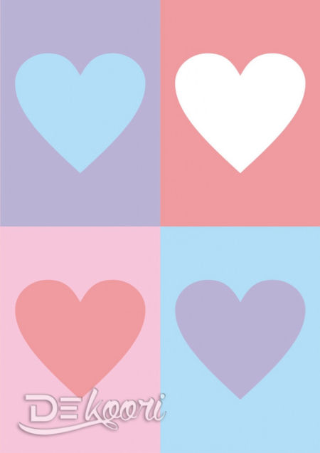 Plakat na ścianę 4 SERCA, pop art, nowoczesny