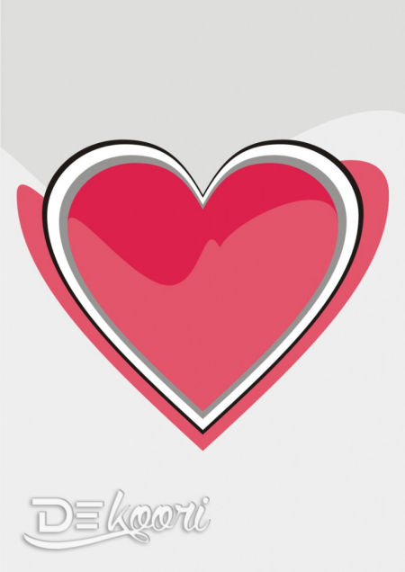 Plakat na ścianę SERCE, szaro-czerwony, nowoczesny