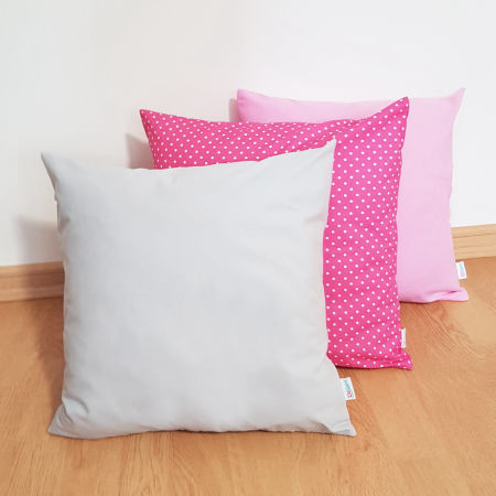 Poszewka szara na poduszkę dekoracyjna jednokolorowa gładka skandynawska loft