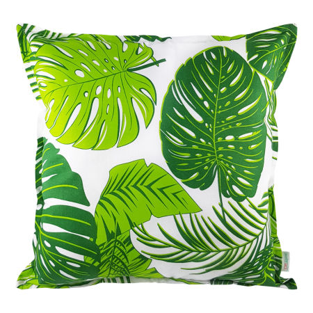 Botaniczna poszewka na poduszkę w liście monstery