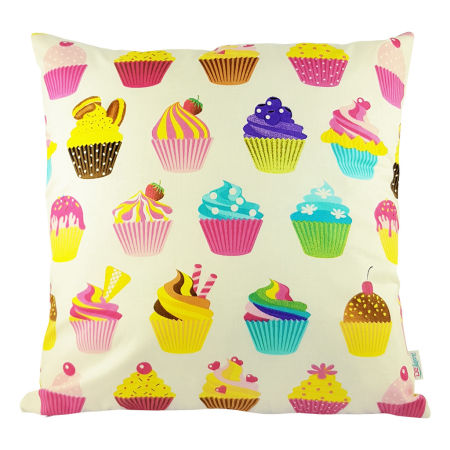 Urocza dziecięca poszewka na poduszkę w słodkie babeczki, muffiny