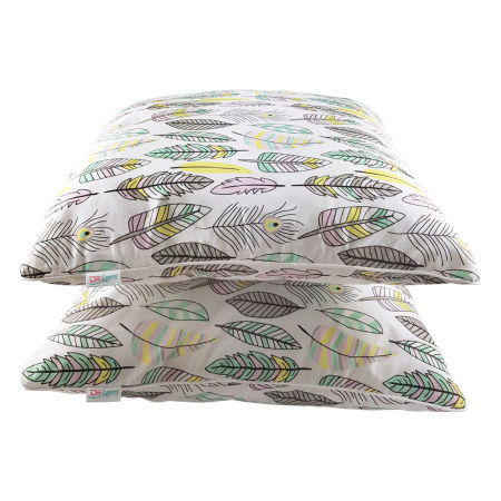 Boho poszewka na poduszkę z kolorowymi piórami, piórkami