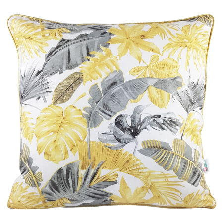 Poszewka na poduszki glamour w złote i szare liście na białym tle