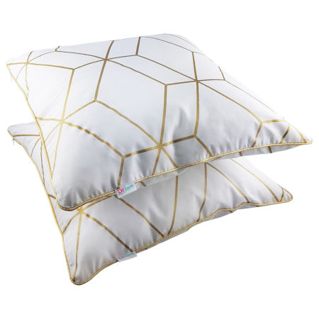 Jasna geometryczna poszewka złote linie na białym tle, styl glamour loftowy