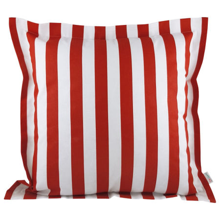 Poszewka ozdobna w białe i czerwone paski z obszyciem, marynarska