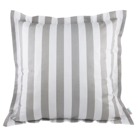 Elegancka poszewka w grube szare i białe pionowe pasy, ponadczasowy wzór