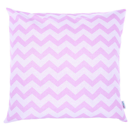 Poszewka na poduszkę dekoracyjna w zygzaki biało-jasnoróżowe