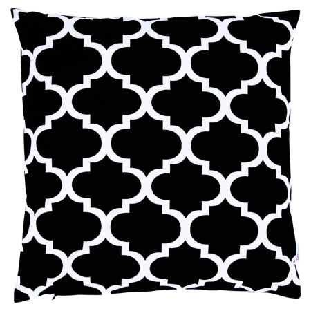 Poszewka na poduszkę MAROKAŃSKA KONICZYNA czarno-biała ozdobna