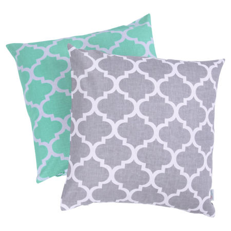 Poszewka na poduszkę ozdobna MAROKAŃSKA KONICZYNA szaro-biała