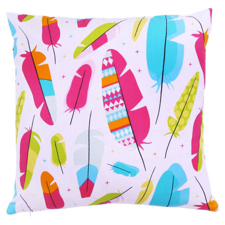 Poszewka na poduszkę dekoracyjną w kolorowe PIÓRKA